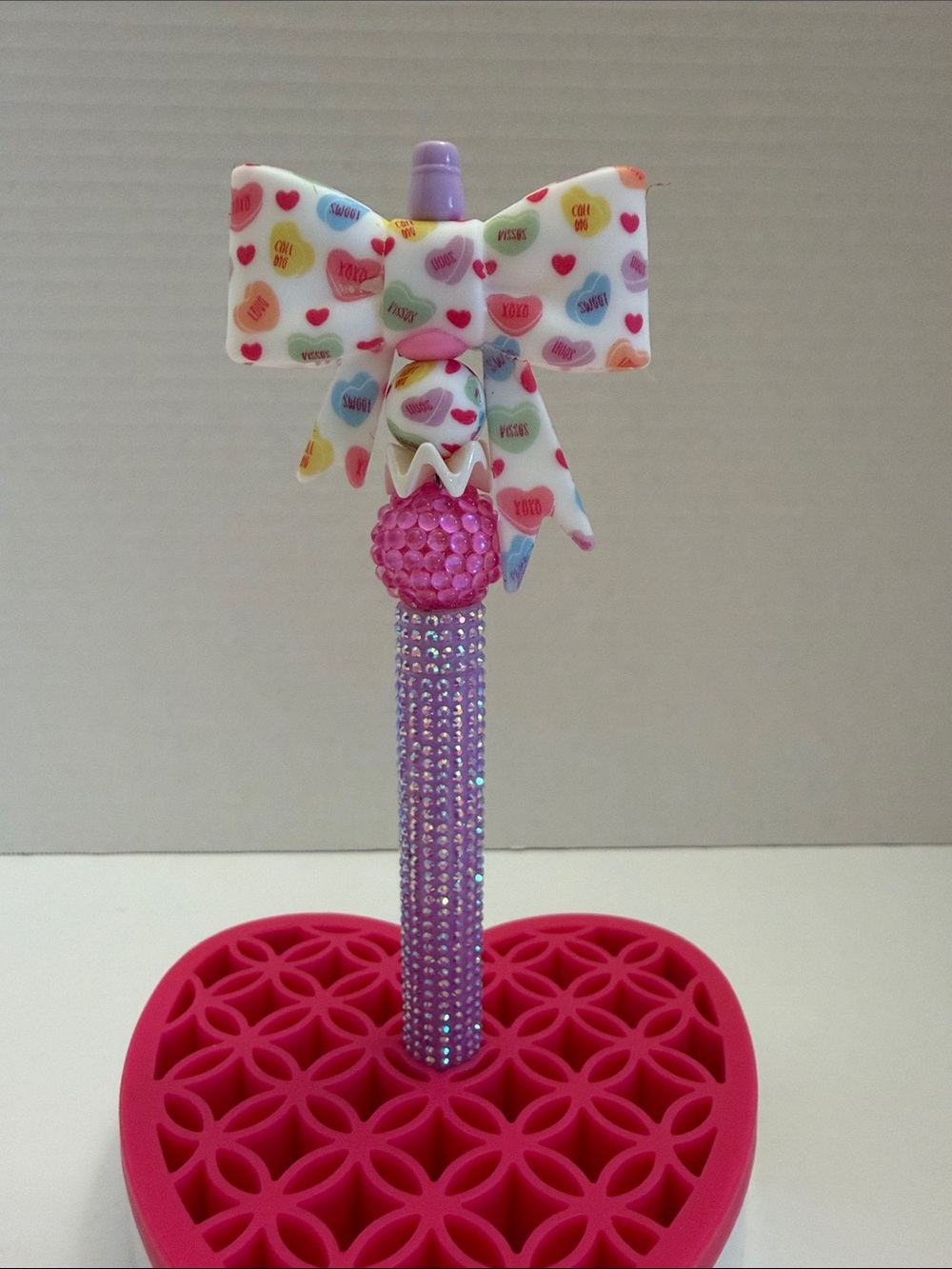 Pink Rhinestone Bow Pen